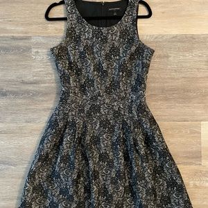 BARELY WORN Black Lace Banana Republic Cinched Waist Dress
